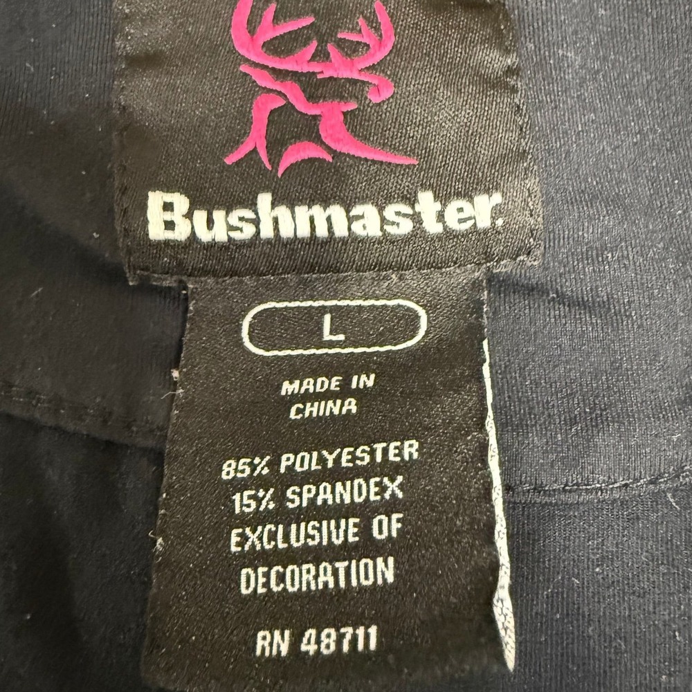 Bushmaster Mens Large Black Mossy Oak Camo Hoodie Jacket gorpcore hunting cabn - Picture 2 of 6